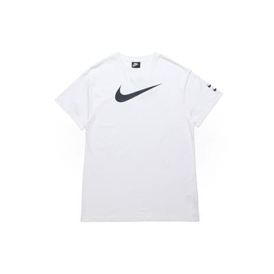 Nike Sportinė apranga Swoosh logotipas Madinga kasdienė suknelė trumpomis rankovėmis Moteriškos suknelės Balta CJ3830-100