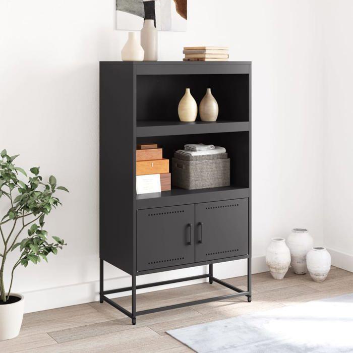 VidaXL Highboard Black 68.5x38.5x123.5 Cm Steel, Sideboard, Cupboard, Side Cabinet, Cabinet, Storage Cabinet, Cabinet 846500