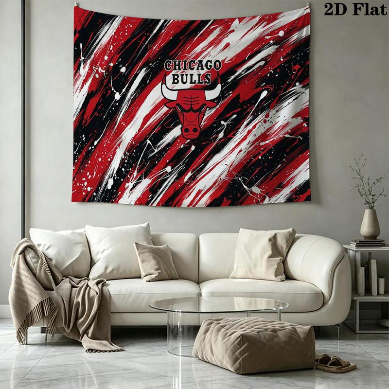 Chicago Bulls Wall Tapestry Aesthetic Wall Hanging Printed Fabric Blanket Decorative Tapestries for Bedroom Living Room Home Decor