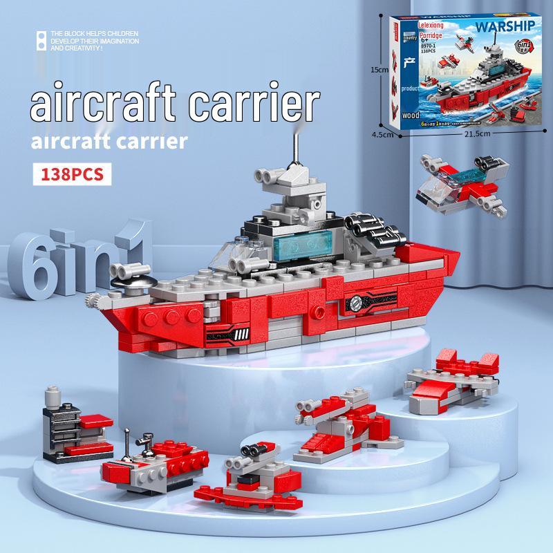 6-in-1 Kids' Building Block Set: Train, Robot, Tank, Police - Compatible Blocks for Boys & Girls