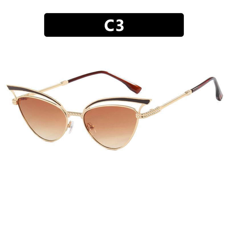 Hollowed Sexy Cat Eye Sunglasses for Women Fashion Trendy Luxury Brand Designer Casual Outdoor Sun Glasses Y2k Shades Eyewear