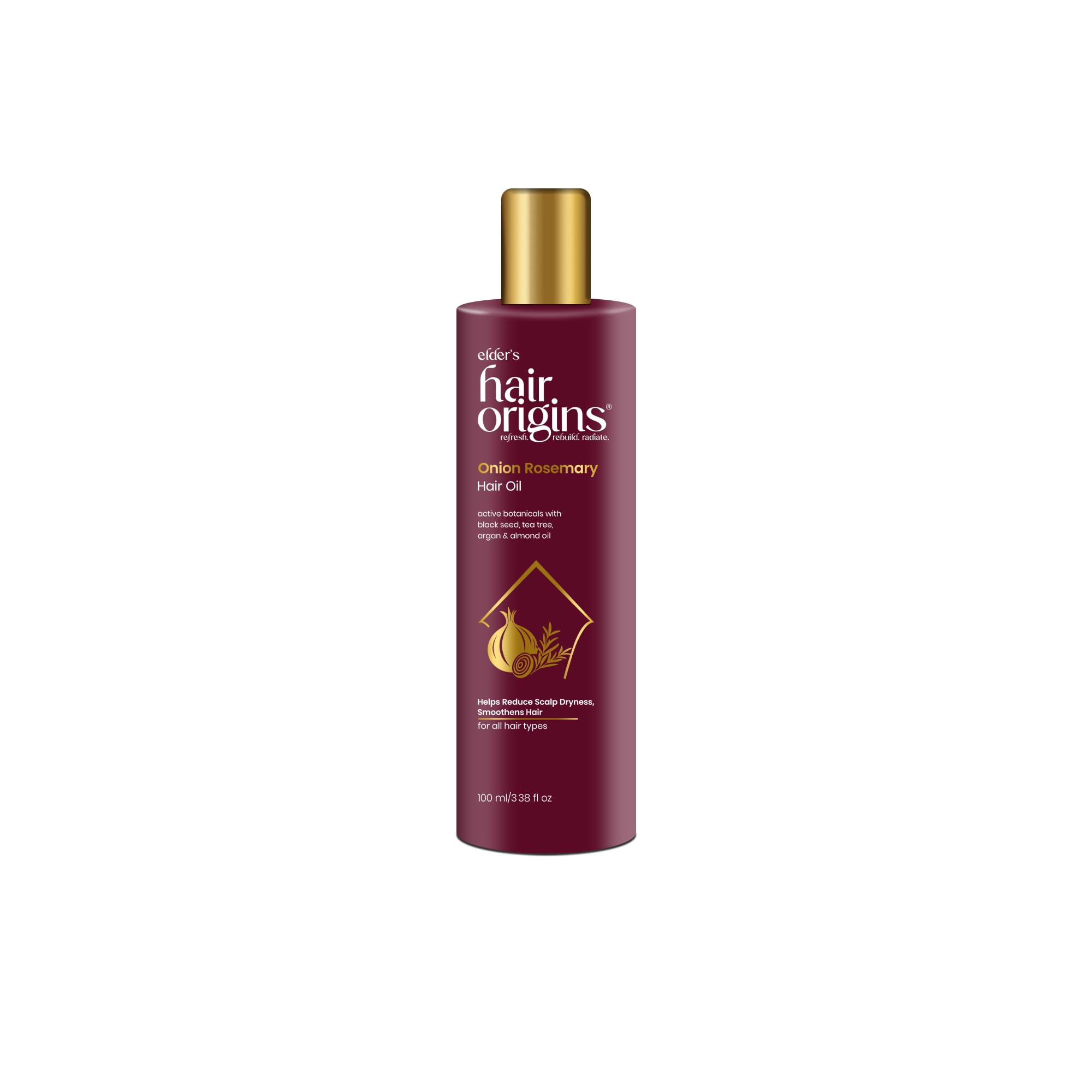 Hair Origins Масло для волос с луком и розмарином с черным тмином, чайным деревом, аргановым и миндальным маслом | 100 мл | Масло для волос с луком и розмарином | Для всех типов волос | Выпадение волос c
