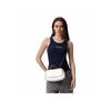 Calvin Klein Elegant Commuter Letter Shoulder Chain Mixed Material Tote Bag Small Women Handbags Lily-White 4F3282G-FUP