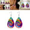 Fashion Colored Pattern Water Droplet Shaped Acrylic Earrings For Men And Women