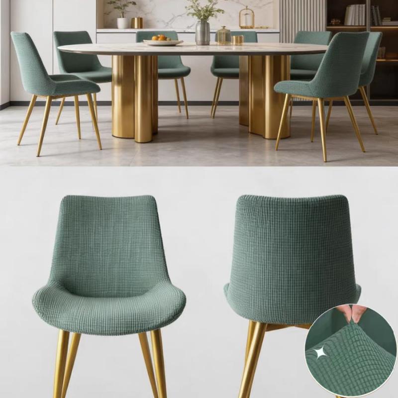 Nordic Elastic Curved Backrest Chair Cover Modern Special Shaped Dining Chair Protector For Home Hotel Wedding Stool