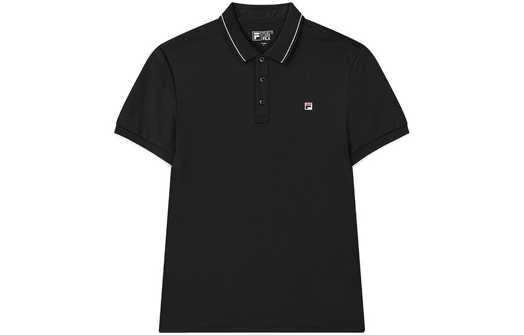 Men's FILA Polo Shirts Men's Black Polo Collar Moderate Straight Fit