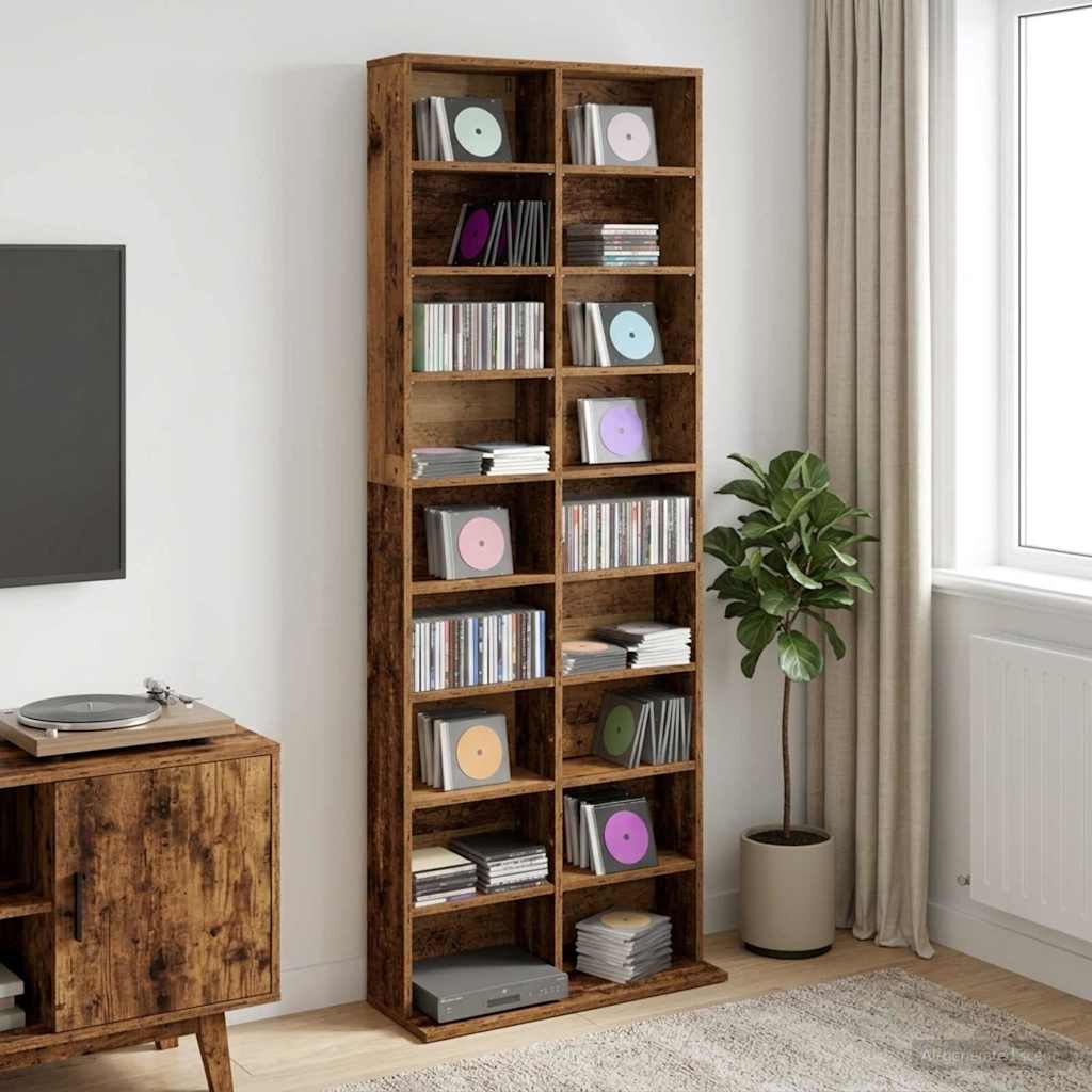 CD Shelf Reclaimed Wood 65 x 23.5 x 175 cm Particleboard