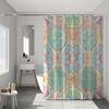 Art Deco Floral Curtain, Vibrant Print, Fade-Resistant, Machine Washable, Retro Bath Decor