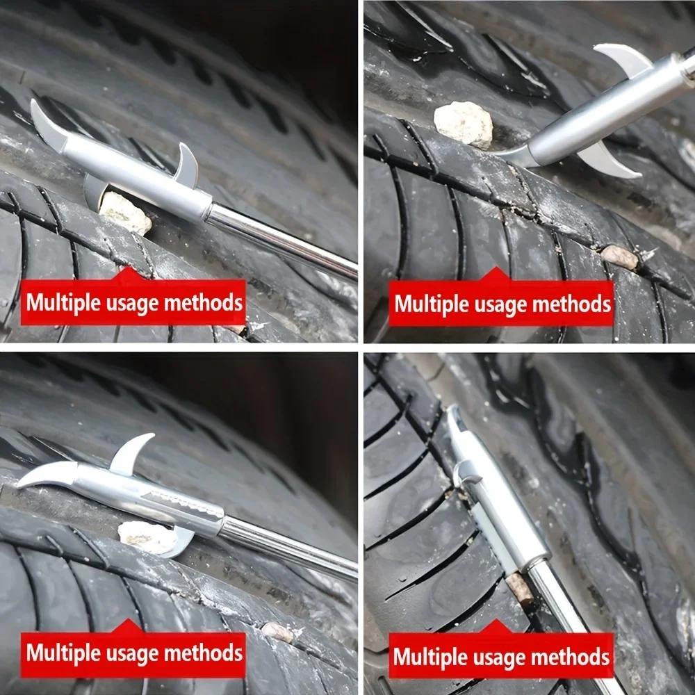 Car Tire Stone Cleaning Tool - Groove Hook for Safely Removing Embedded Stones from Tire Treads
