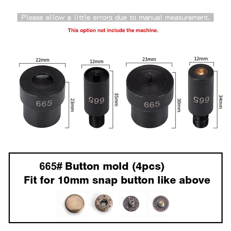 WUTA Manual Button Installation Tool Mute Punching Mushroom Rivets, Eyelet Hand Pressing (without /with Machine) DIY Craft Tools