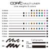 COPIC Multiliner Pen Set, Black, 4 Pack - Professional Drawing Pens for Artists and Designers