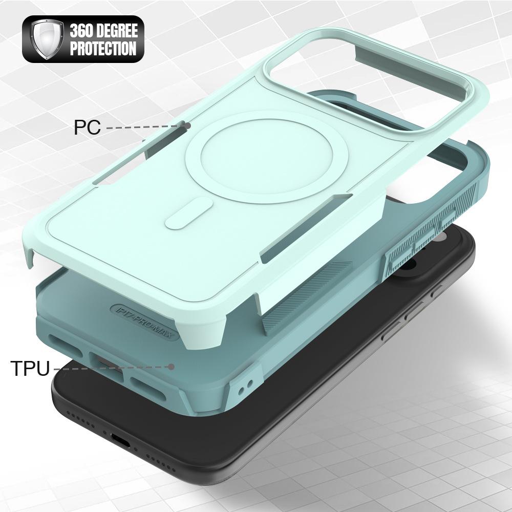 Suitable for 17Air Apple Mobile Phone Case Magnetic Iphone16pro Four-corner Thickened 15pm Mobile Phone Anti-fall Hard Shell