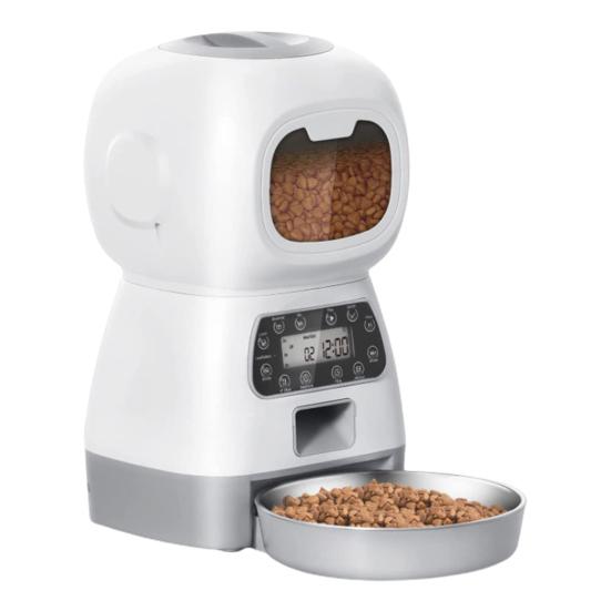3.5L Automatic Pet Feeder Dual Power Supply Battery-operated Timing Large Capacity Visible Food Container