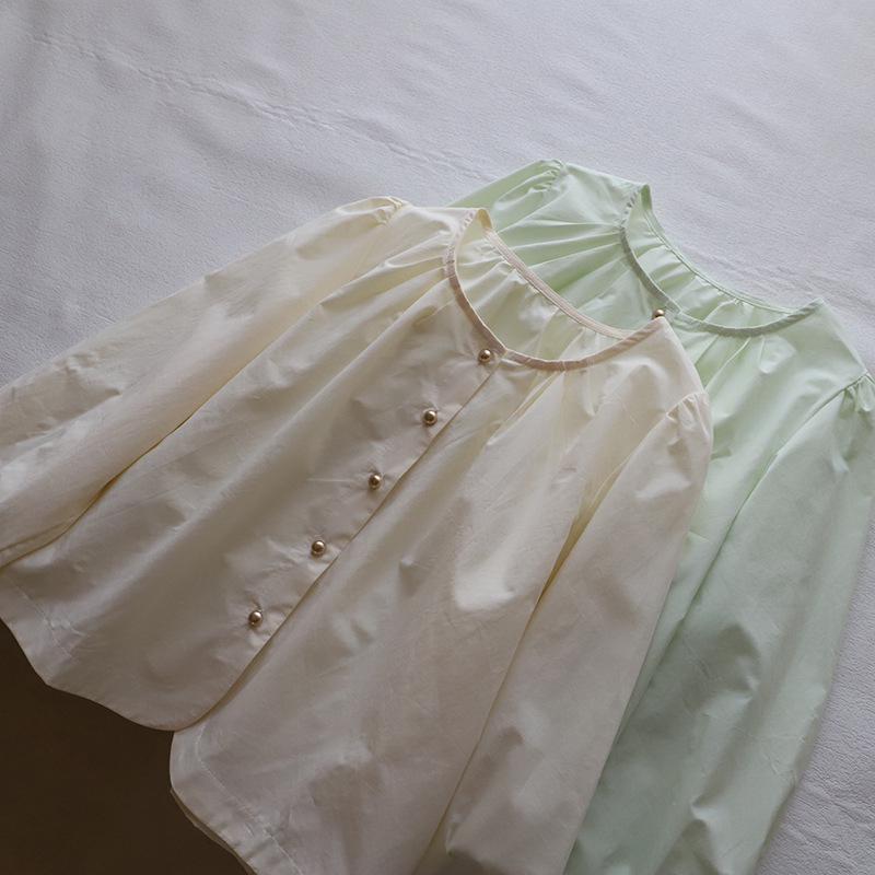 

Bi Zheng 2025 Spring Korean Style Women s Long Sleeve Solid Color Button Shirt 3298 One Size синій