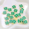 200 Golden-Tone Clover Charms with Glossy Green Enamel Four-Leaf Good Luck Pendants for Necklace Earring Bracelet Jewelry Making