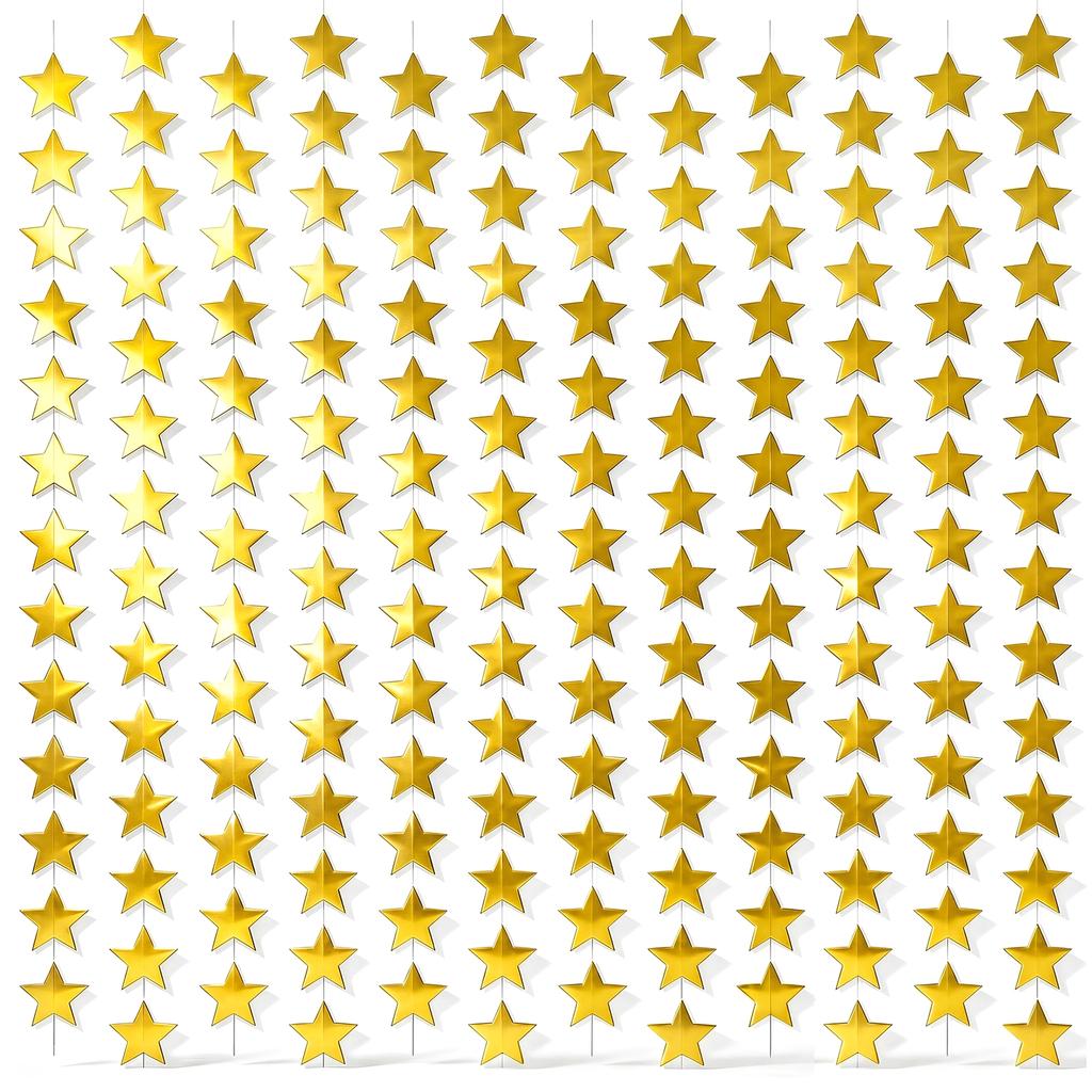 Glitter Star Garland Banner Decor Star Hanging Bunting Banner Backdrop for Wedding Baby Shower Birthday Christmas Party Decor