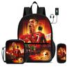Learn, Travel Football Sport Rucksack Ronaldo 3 Pcs Set Kids Backpack Shoulder Bag, Pencil Bag, Football Star Knapsack