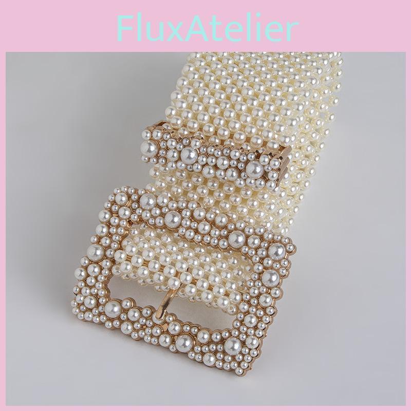Pearl Artificial Waist Chain With Square Needle Buckle Design For Wear Daily