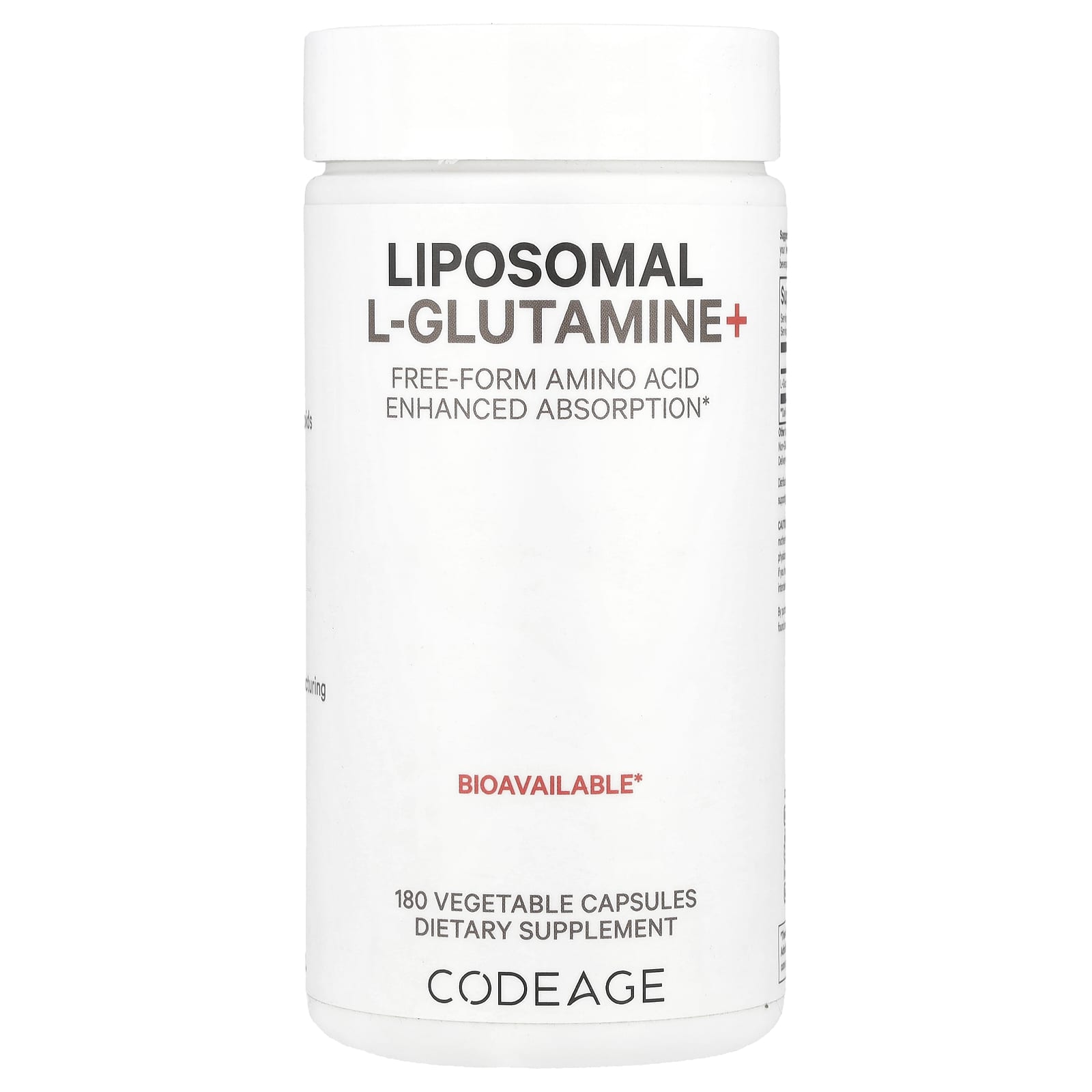 

Liposomal L-Glutamine+, Veggie Capsules 180 (500Mg per Capsule)