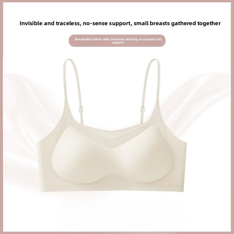 Female Summer Thin Style Gather Invisible No Underwire Anti Drooping No Trace Ice Silk Sling Underwear
