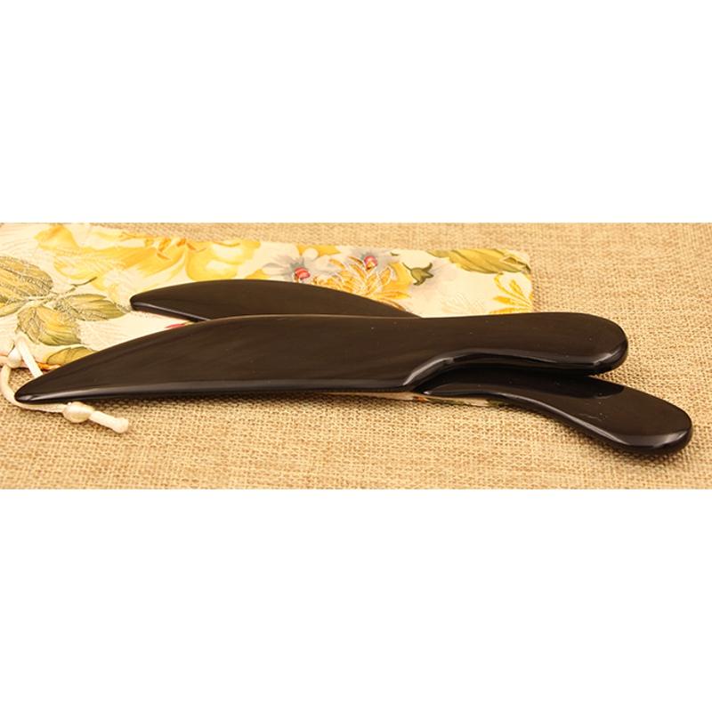 Natural Black Buffalo Horn Gua Sha Board Guasha Therapy Scraper Scraping Blade Plate Back Massage Care Tool