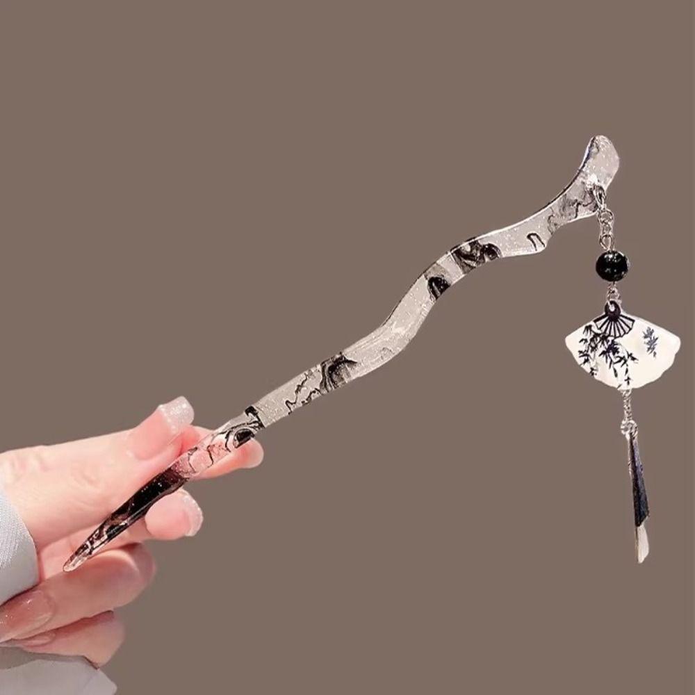 Alloy Hairpin Fan-shaped Tassel Updo Hairpin Hot Fan-shaped Tassel Hairpin for Flaggy Dress Hanfu