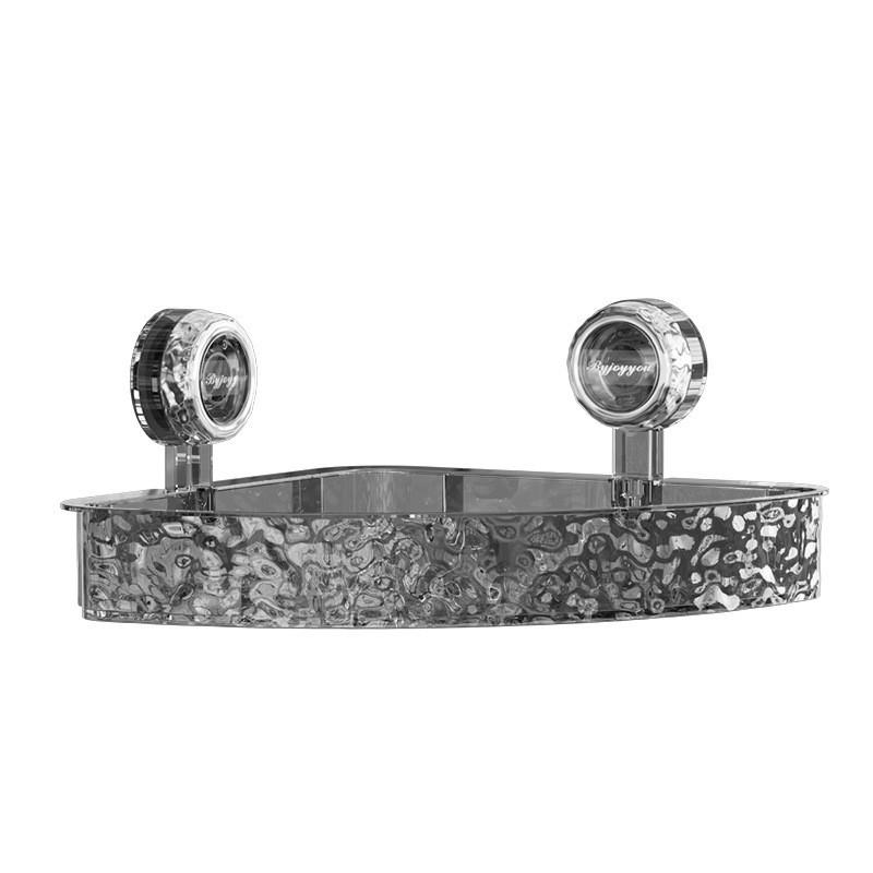 Punch-Free Suction Cup Bathroom Shelf - Wall-Mounted, Corrugated Washroom Storage Rack