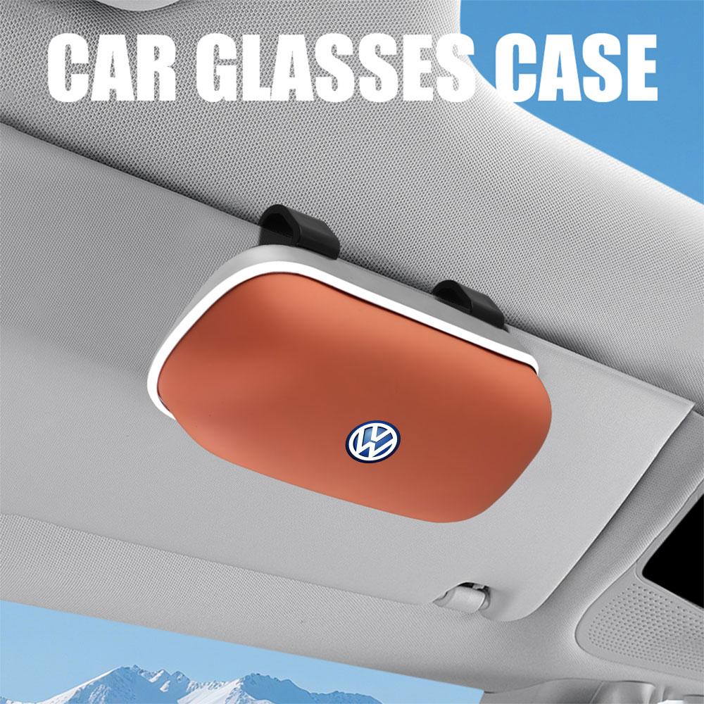 T301pcs Car Visor Sunglasses Glasses Holder Clip Box Accessories Valve Cap For Volkswagen MK6 Golf Rline GTI Touareg GTD CADDY Bora