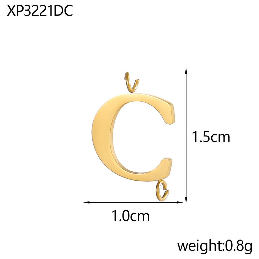 CARLIDANA Stainless Steel Gold Plated Capital Letters with Two Loops Waterproof Initial DIY Jewlery Making Charm Pendant