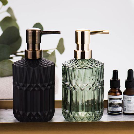 Glass Lotion Bottle Anti-Slip Bottom Transparent Design Large Capacity Liquid Dispenser