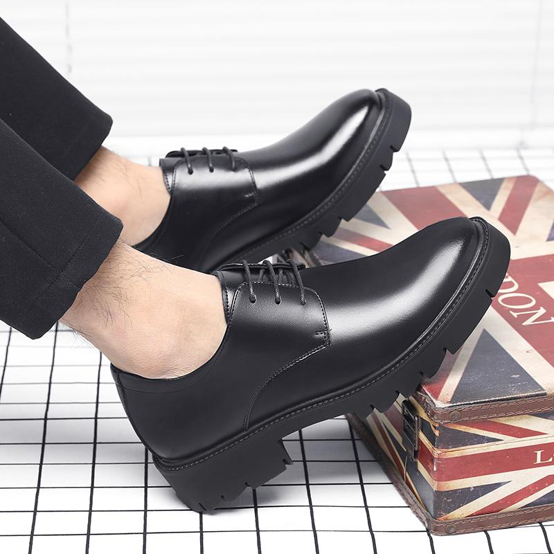 New Men Platform High Heel 4/7/9 CM Height Growth Formal Men Derby Genuine Leather Business Shoe Man Oxford Elevator Dress Shoes