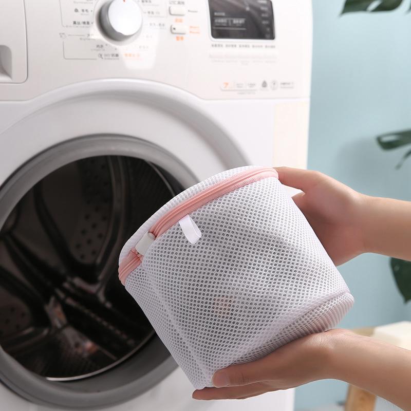 Printed Bra Laundry Bags Thicken Sandwich Fabric Bra Cylinder Storage Bag Silicone Gasket Fixed Bra Protection Washing Bag New