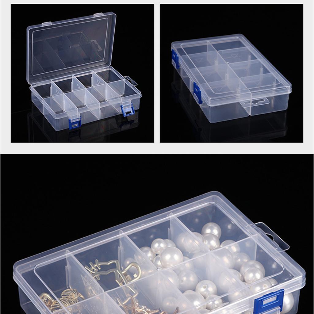 Flexible 8 Grid Storage Container Plastic Storage Case Home Organization Solution Perfect for Organizing Household Items