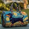 3D Puppy Quilted Travel Bag Fashion Print Yoga Tote Women