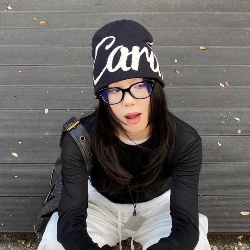 Acrylic Knit Beanies Star Print Stretchable Fit Winter Hat For Men Women Casual Cap Unisex Soft Warm Outdoor Activities