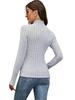 2026 Women's Solid Color Ribbed Pullover Long Sleeve Knitwear Top