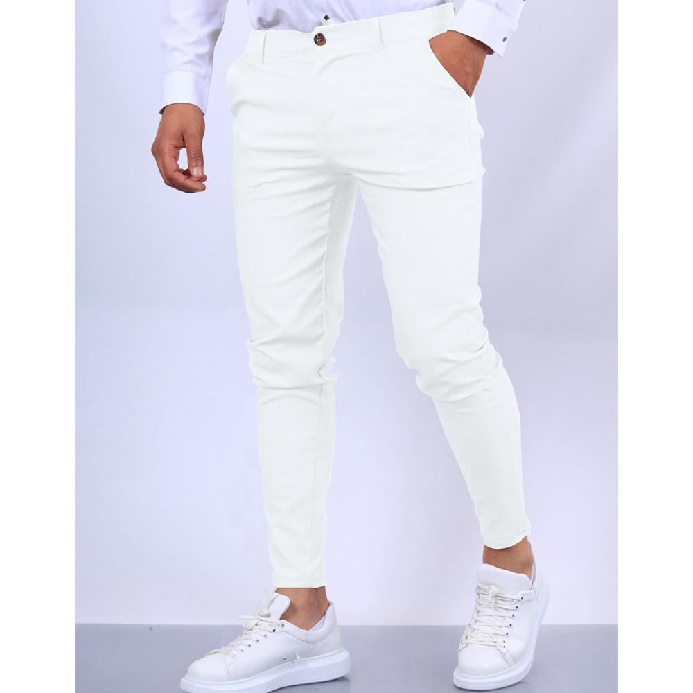 Pantalones Casuales Slim Fit para Hombre, Pantalones Cómodos Elásticos, Múltiples Colores (Negro, Azul, Beige, Gris)