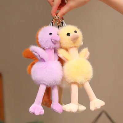 Cute Ostrich Plush Doll Pendant Furry Bird Plush Keychains Ostrich Plush Keychains  Birthday Gift