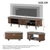Living Room TV Cabinet with Storage Space + Coffee Table Combination, Walnut Combination In Original Wood Color, MDF, Set of 2