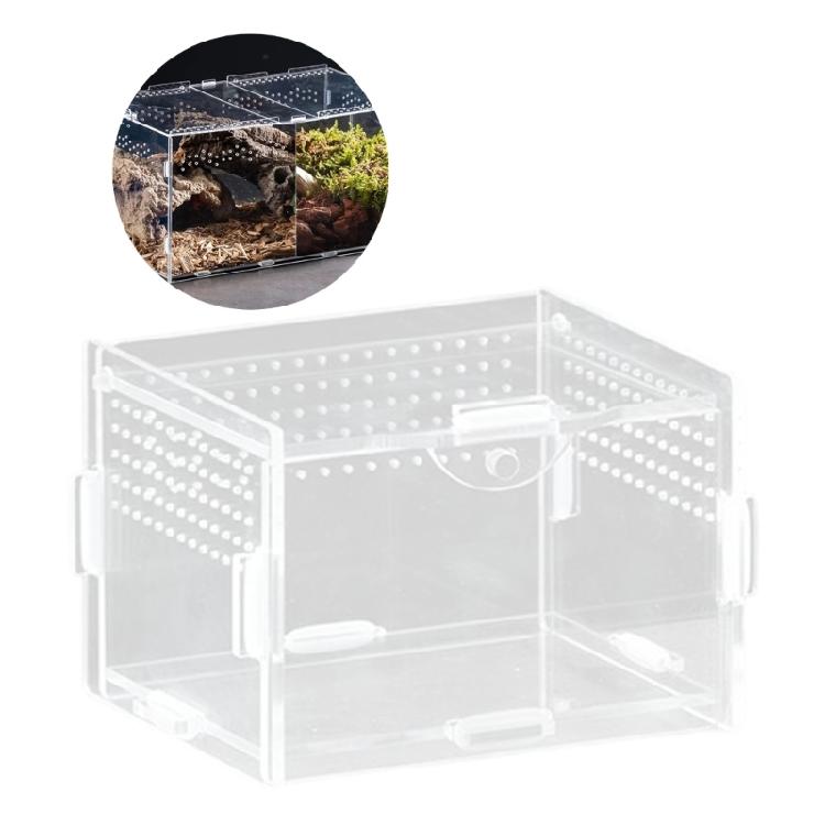 Caja Recinto de Acrílico para Mascotas Reptiles Con Vista Clara Terrario de Arañas Saltadoras Jaula para Anfibios Observación de Mascotas