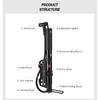RION Bicycle Pump Portable Aluminum Bike Pumps UK FR US Valve Inflator Mountain Road Bike Accessories Lightweight Multi-function