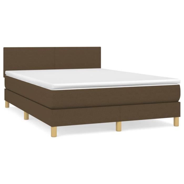 3140460 vidaXL Divan Bed with Mattress Dark Brown 140x200 Cm