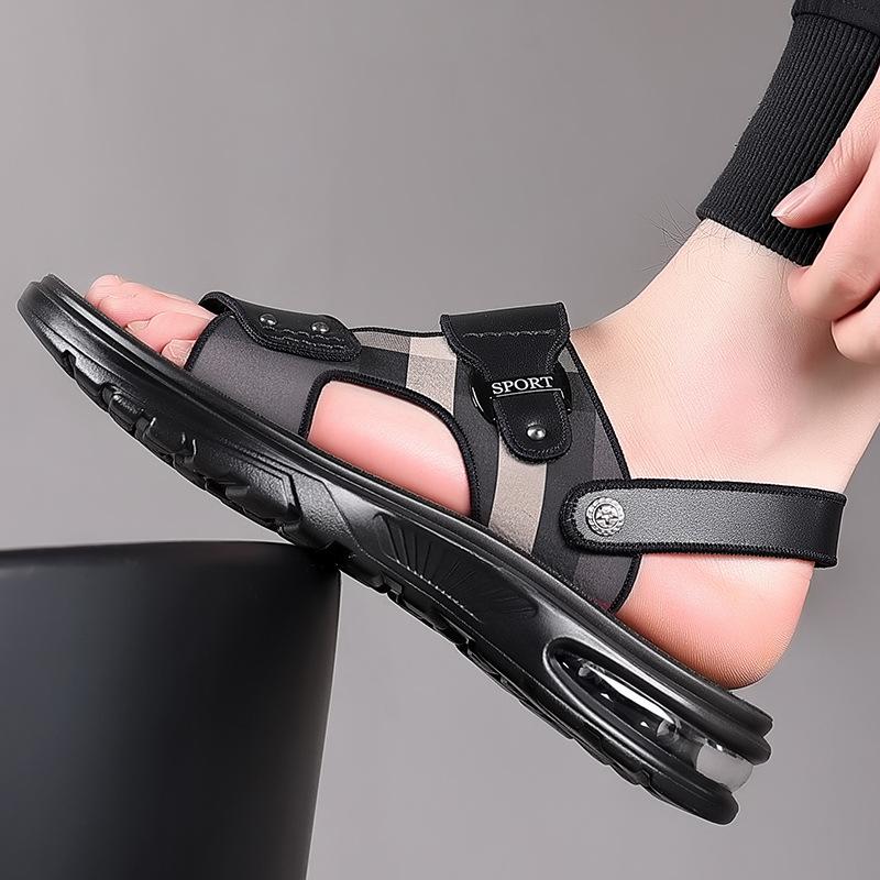 Fashion New Men Shoes Summer Fashion Sandals Air Cushion Genuine Leather Slipper Youth Outdoor Soft Sole Beach Shoes