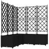 Garden Planter 5 Pcs Black 120 X 120 X 143 Cm Plastic