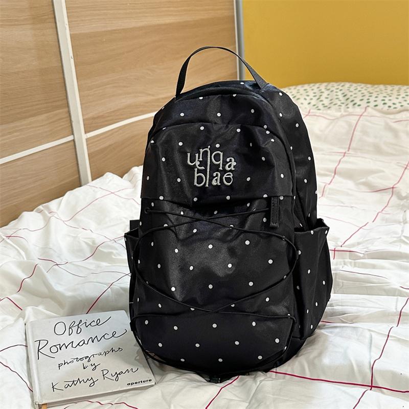 Dot Print Backpack Women's Lightweight Large Capacity Commuter Backpack