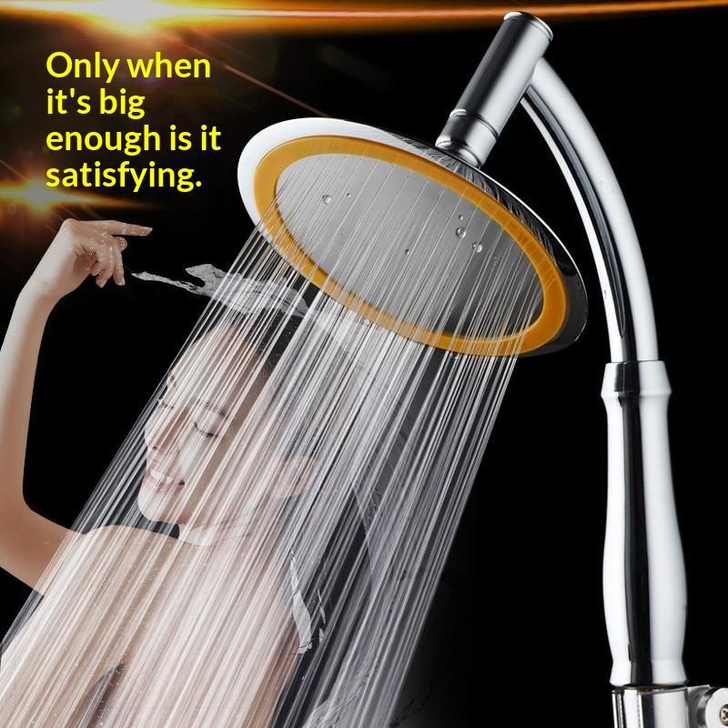 Tête de douche à main pour salle de bain, grande, ronde, à effet pluie, haute pression, rotation à 360 degrés, accessoires