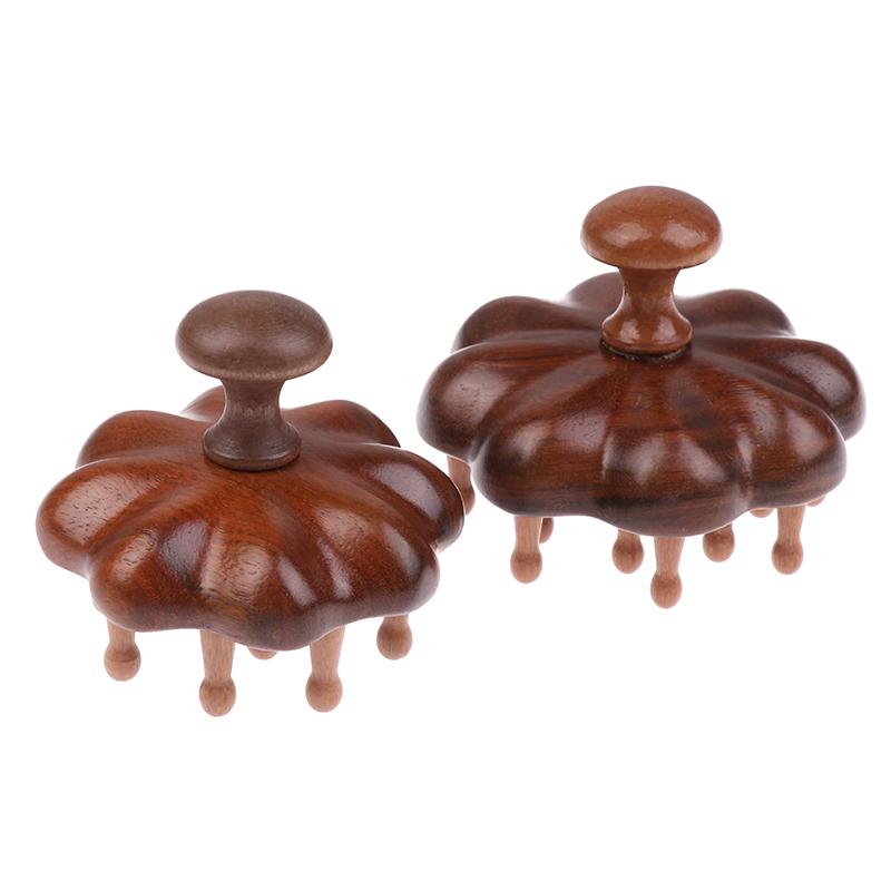 Head Meridian Massage Comb Anti-Static Natural Wooden Wide Tooth 12/20Claw Gua Sha Tool Scratcher Spa Promote Blood Circulation