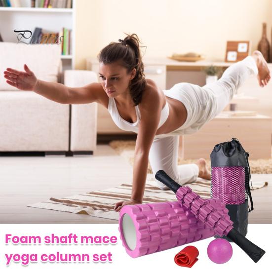Zestaw 5 w 1 wałków piankowych Wałek do jogi Pałeczka do masażu Piłka do masażu Zestaw gum oporowych Narzędzie do rozluźniania mięśni dla biegaczy, sportowców, studentów jogi, pilatesu, ciała
