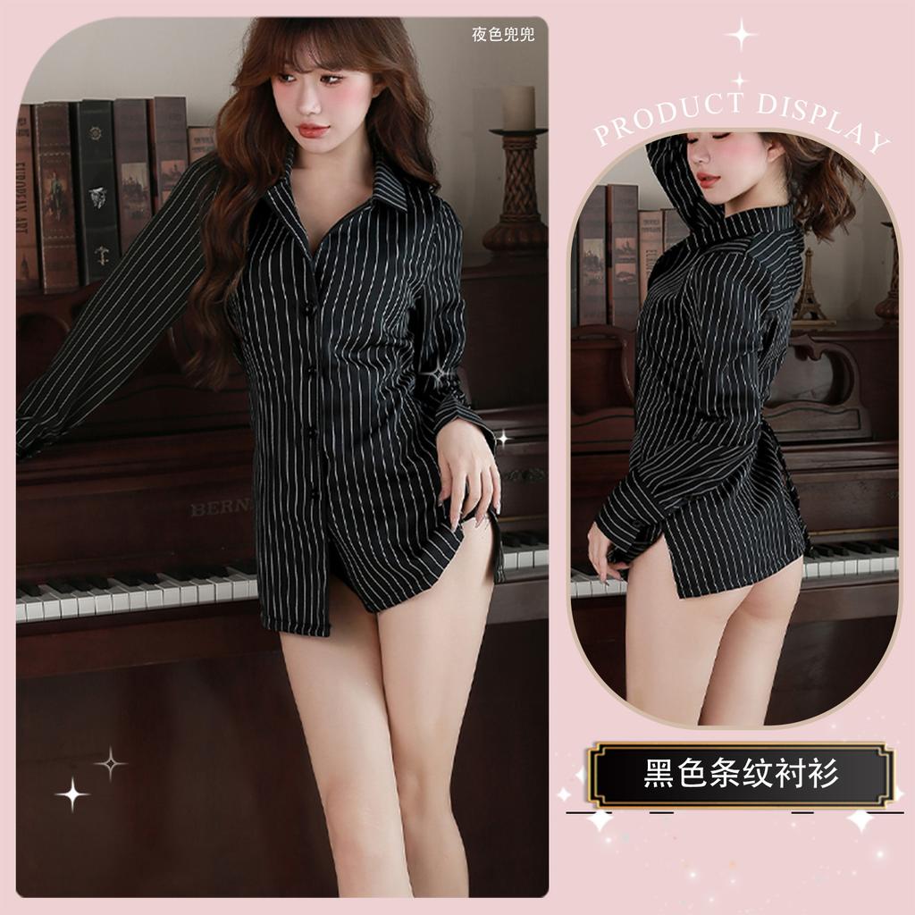 Sex Underwear Abstinence Secretary Professional Striped Female Long Black Pure Lust OL Free Suit Uniform