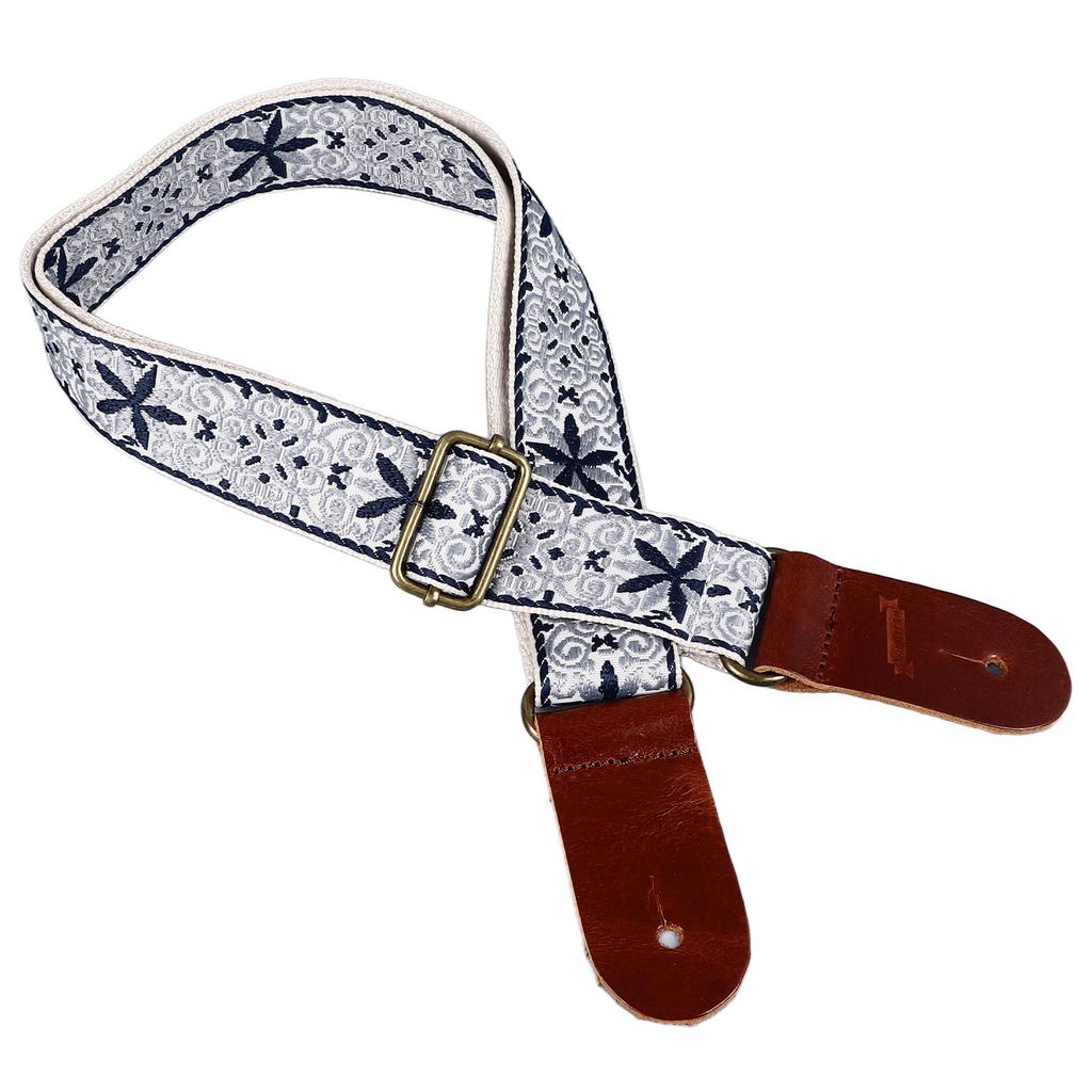 Embroidered Ukulele Strap Ethnic Style Adjustable Length Nylon Leather Comfortable Fit Ukulele
